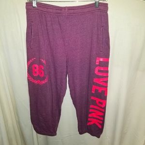 PINK sweatpants cropped Ladies size XS